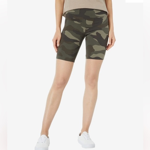 NWT Billabong Athletic Shorts Medium Olive Green Camo Biker Babe Cotton Stretch - Picture 14 of 14